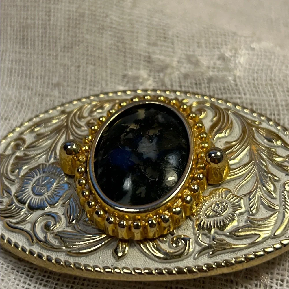 Vintage Huge Jasper ornate belt buckle